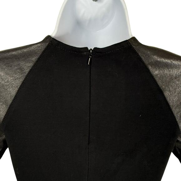 Theory Dress Womens 2 Black Lamb Leather Goth Dark Romantic Contemporary - Picture 6 of 11
